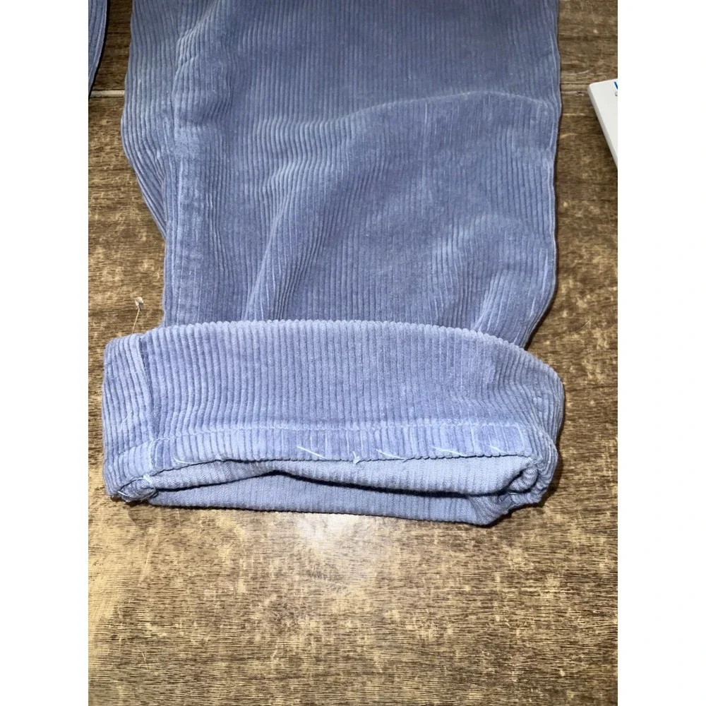 Women's Lauren Ralph Lauren Light Blue Velour Corduroy Pants SZ 14‎ ALTERED